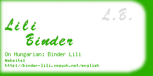 lili binder business card